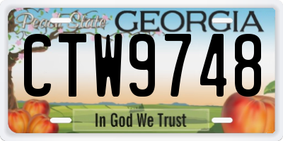 GA license plate CTW9748