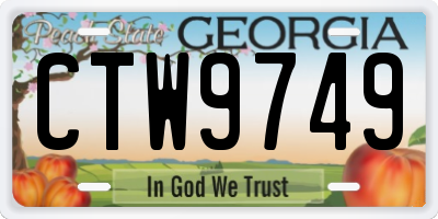 GA license plate CTW9749