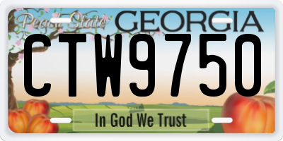 GA license plate CTW9750