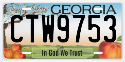 GA license plate CTW9753