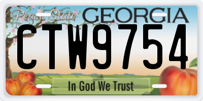 GA license plate CTW9754