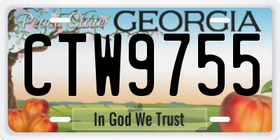 GA license plate CTW9755