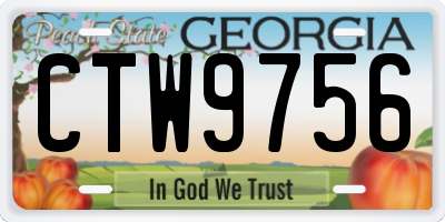 GA license plate CTW9756