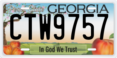 GA license plate CTW9757