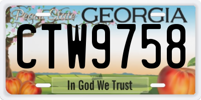 GA license plate CTW9758
