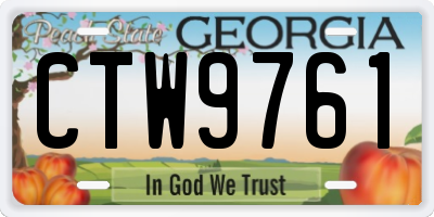 GA license plate CTW9761