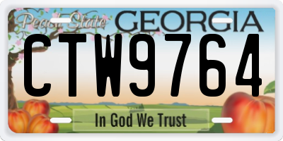 GA license plate CTW9764