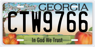 GA license plate CTW9766