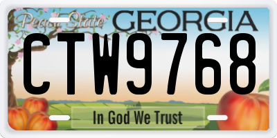 GA license plate CTW9768