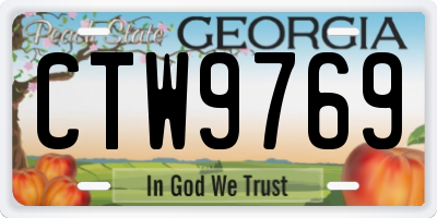 GA license plate CTW9769