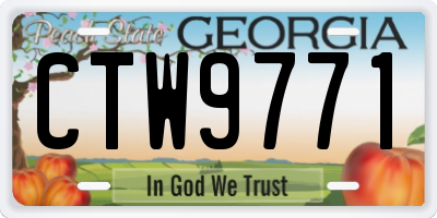 GA license plate CTW9771