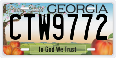 GA license plate CTW9772