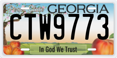GA license plate CTW9773