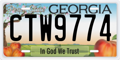 GA license plate CTW9774