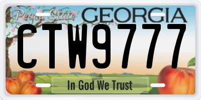 GA license plate CTW9777