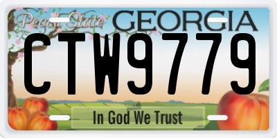 GA license plate CTW9779
