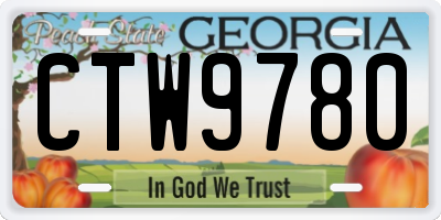 GA license plate CTW9780