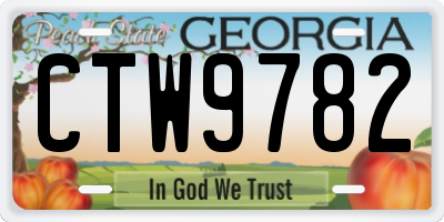 GA license plate CTW9782