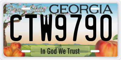 GA license plate CTW9790