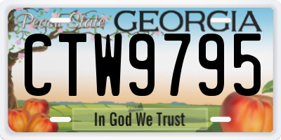 GA license plate CTW9795