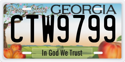 GA license plate CTW9799
