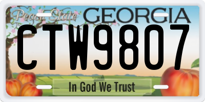 GA license plate CTW9807