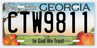 GA license plate CTW9811