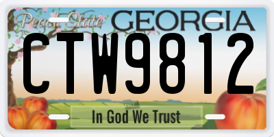 GA license plate CTW9812