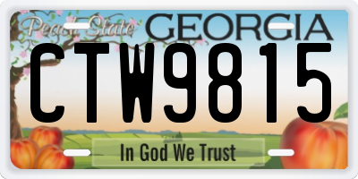 GA license plate CTW9815