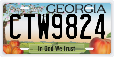GA license plate CTW9824