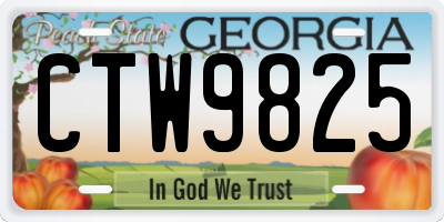 GA license plate CTW9825