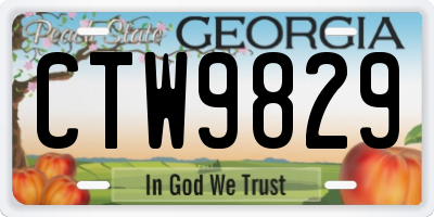 GA license plate CTW9829