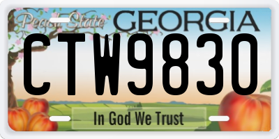 GA license plate CTW9830