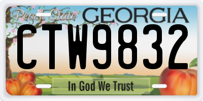 GA license plate CTW9832