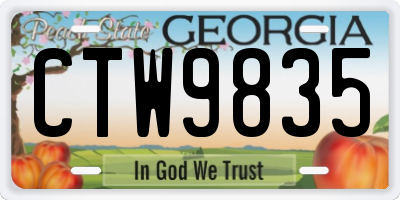 GA license plate CTW9835
