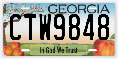 GA license plate CTW9848