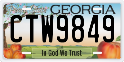 GA license plate CTW9849