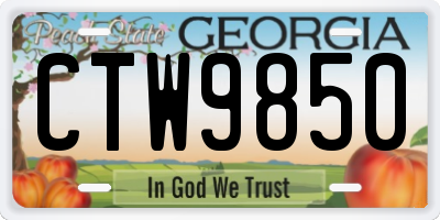 GA license plate CTW9850