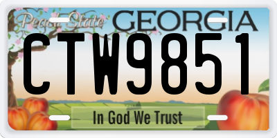 GA license plate CTW9851