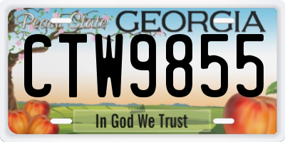GA license plate CTW9855