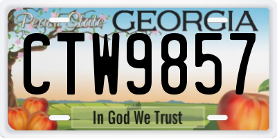 GA license plate CTW9857