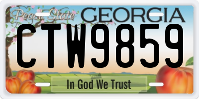 GA license plate CTW9859
