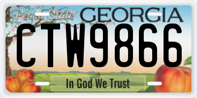 GA license plate CTW9866