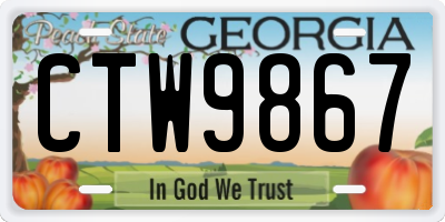 GA license plate CTW9867