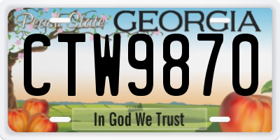 GA license plate CTW9870