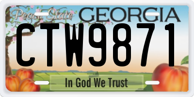 GA license plate CTW9871