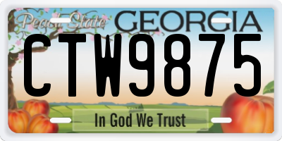GA license plate CTW9875