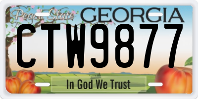 GA license plate CTW9877