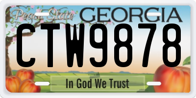 GA license plate CTW9878