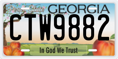 GA license plate CTW9882